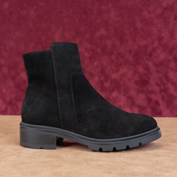 La Canadienne Women Klara Black Suede Waterproof Zip Platform Ankle Boots sz 8 - Picture 4 of 8